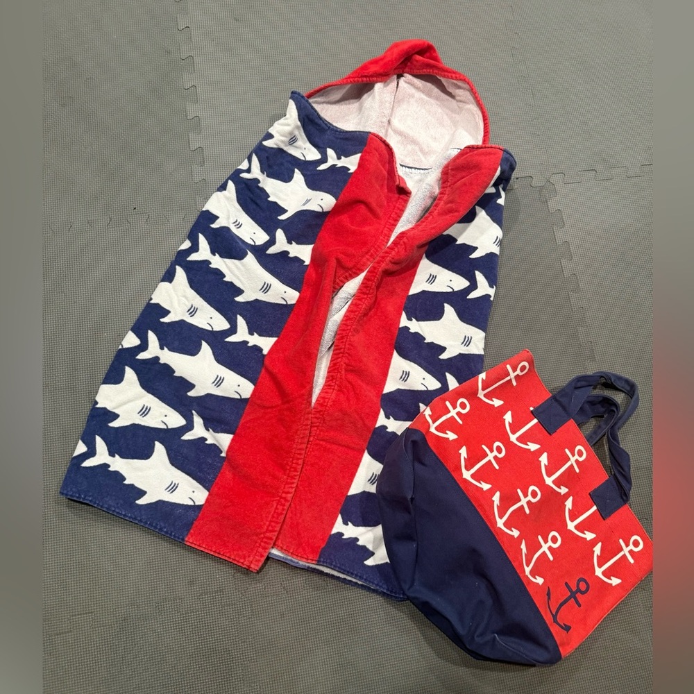 Pottery Barn Kids Hooded Towel and Tote Bag
